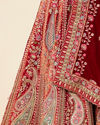 Mustard Red Embroidered Bridal Lehenga image number 4